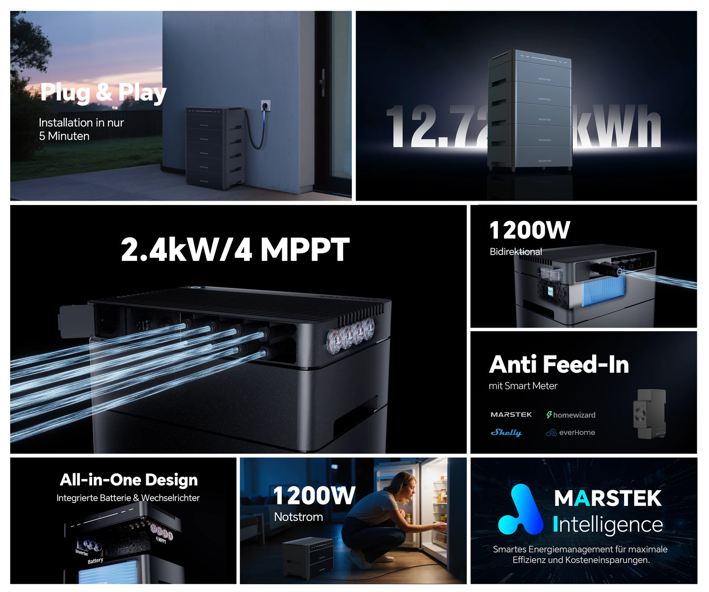 Vorbestellung MARSTEK VENUS A All-in-One Balkonkraftwerk mit Speicher 2,12 kWh