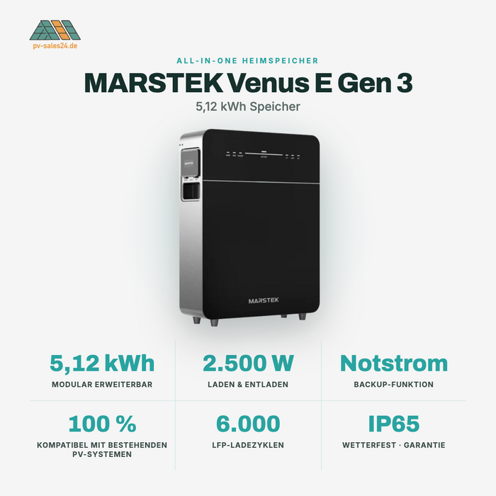 Marstek VENUS E 3.0, 5,12kWh, AC-gekoppeltes System