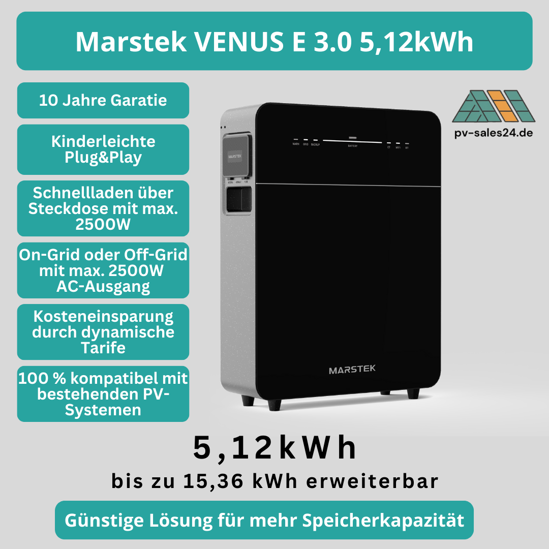 Sonderrabatt | Marstek VENUS E 3.0, 5,12kWh, AC-gekoppeltes System