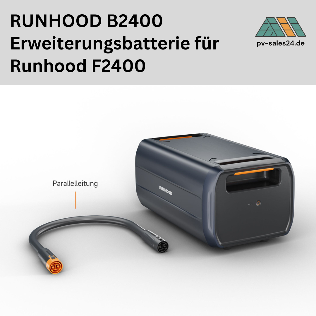 RUNHOOD B2400 Erweiterungsbatterie / Zusatzakku 2,4kWh für Powerstation F2400