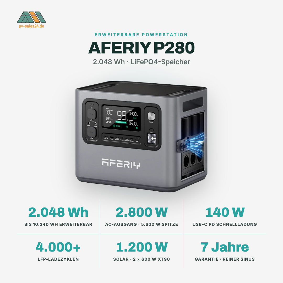 AFERIY P280 Tragbare Powerstation | 2800W 2048Wh-10240Wh