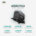 AFERIY P310 Tragbare Powerstation mit Erweiterbarer Kapazität | 3600W 3840Wh