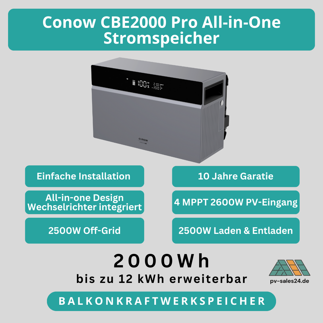 CONOW CBE2000 PRO 2kWh All-in-One Balkonkraftwerkspeicher