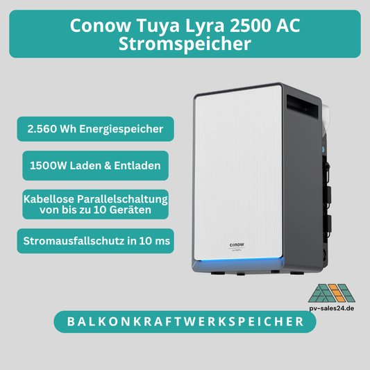 Conow Lyra 2500 AC – AC-gekoppelter Heimspeicher 2.560 Wh