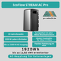 EcoFlow Stram AC Pro - Zusatzakku für Stream Ultra und Ultra X mit 1,92 kWh Speicher, bis zu 2300 W Ausgangsleistung und flexibler Platzierung