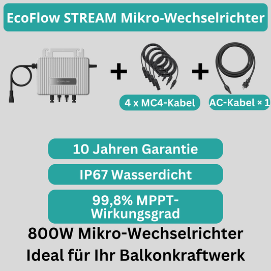 EcoFlow STREAM Mikro-Wechselrichter 800W Balkonkraftwerk Mikrowechselrichter