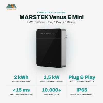 MARSTEK Venus E Mini Plug-in Batterie (AC-gekoppelter Balkon-Speicher | 2 kWh)
