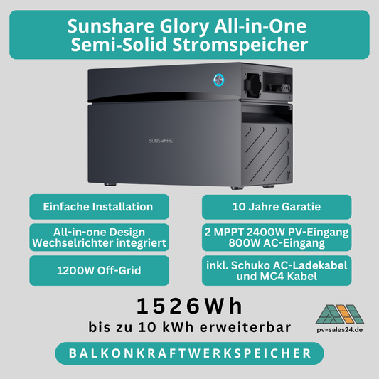 Sunshare Glory All-in-One Semi-Solid Stromspeicher 1.52 kWh