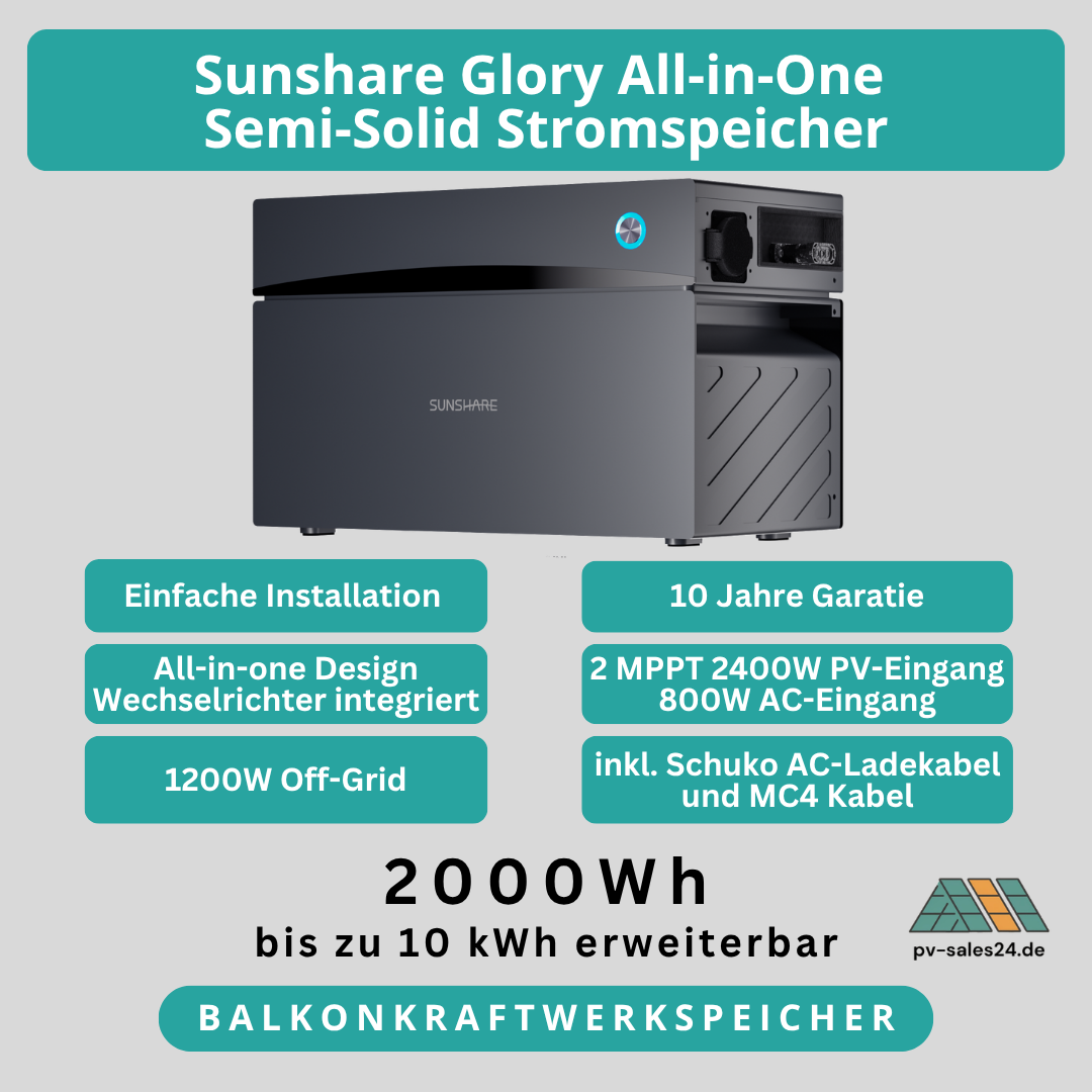 Sunshare Glory All-in-One Semi-Solid Stromspeicher 2,0 kWh