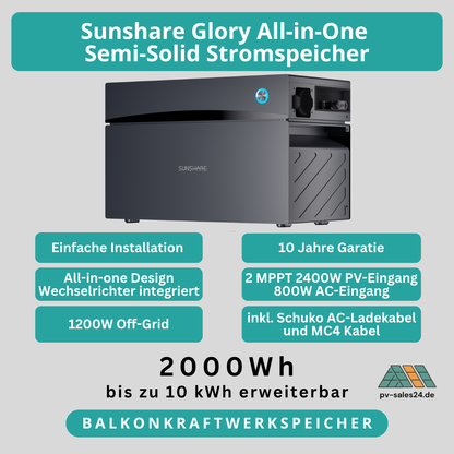 Sunshare Glory All-in-One Semi-Solid Stromspeicher 2,0 kWh