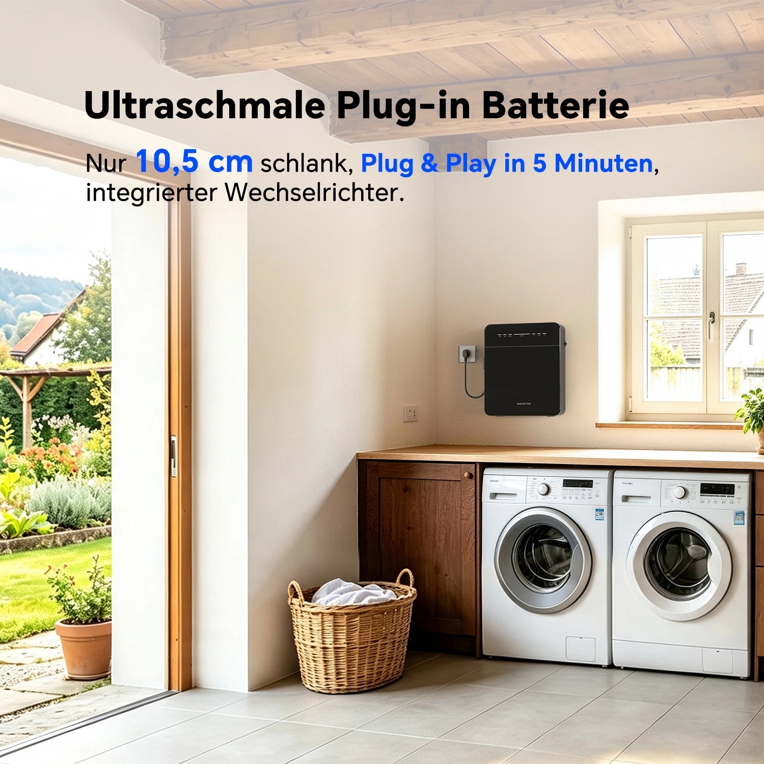 MARSTEK Venus E Mini Plug-in Batterie (AC-gekoppelter Balkon-Speicher | 2 kWh)