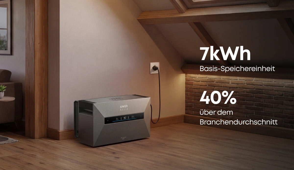 7kWh Basisspeicher: Spare dir teuren Strom am Abend.