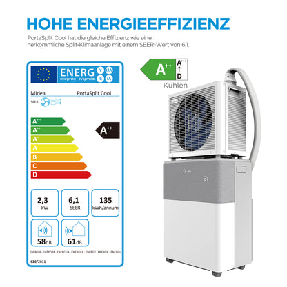 Midea PortaSplit Cool – Mobile Split-Klimaanlage | 2,3 kW | 8.000 BTU