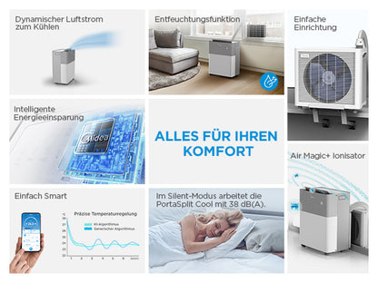 Midea PortaSplit Cool – Mobile Split-Klimaanlage | 2,3 kW | 8.000 BTU