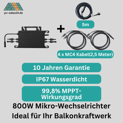 Vaysunic VM800WE-P2 Wechselrichter Balkonkraftwerk Mikrowechselrichter 800W